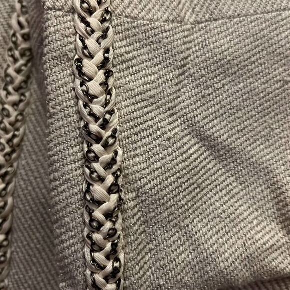 Rebecca Taylor light gray textured jacket w braided detailing. Size 6 - Picture 5 of 9